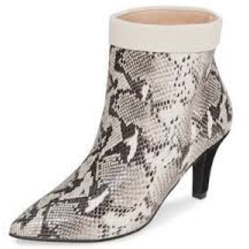 42 Gold Olvy Snakeskin Heeled Booties 8